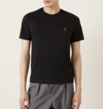 Tricou AMI Paris-Negru cu Logo Brodat Ami de Coeur - imagine 5
