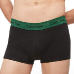 Set 3 Boxeri Calvin Klein- Negru cu elastic  ( Roșu/Albastru /Verde) - imagine 2
