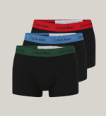 Set 3 Boxeri Calvin Klein- Negru cu elastic  ( Roșu/Albastru /Verde)