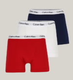 Set 3 Boxeri Calvin Klein- Rosu/Alb/Albastru Original