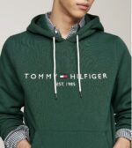 Hanorac Tommy Hilfiger Verde-Logo EST.1985 - imagine 3